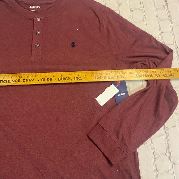 Izod men’s quarter button casual Minimalist plain long sleeve 2xl shirt cotton - Picture 4 of 7